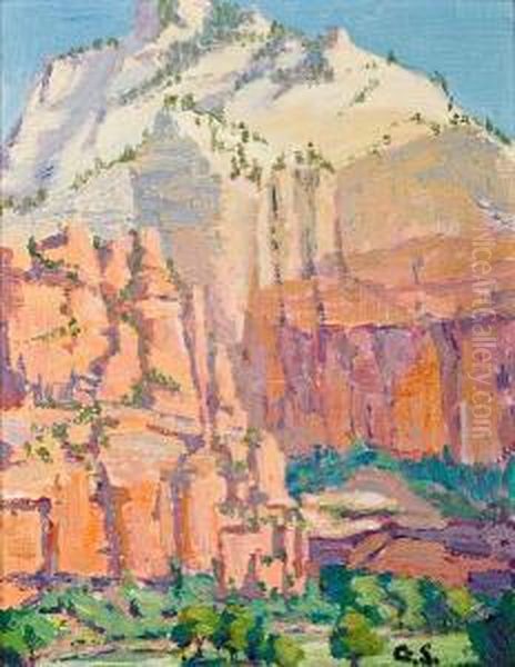 A Pair Of Mountain Landscapes Oil Painting by George Gardner Symons