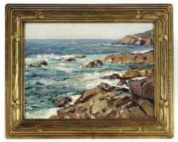 Sea And Rocks Oil Painting by George Gardner Symons