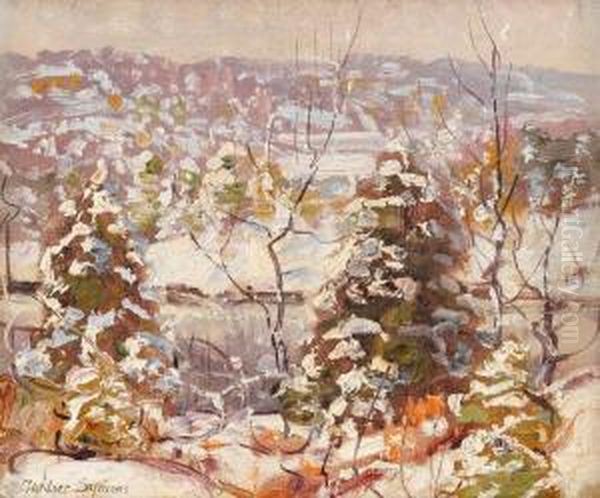 Winter Landscape Oil Painting by George Gardner Symons