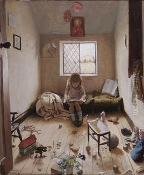 Molly In Her Little Room Oil Painting by Mark Lancelot Symons