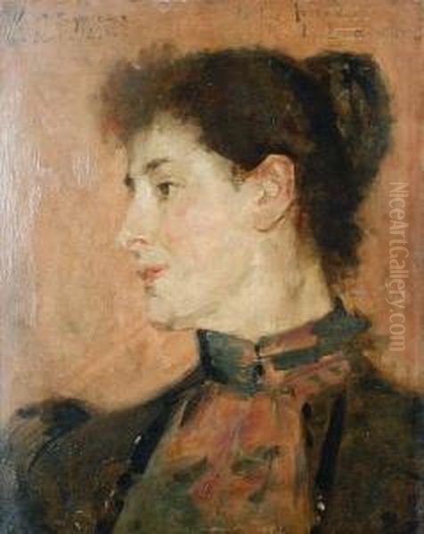 Portrait Of A Lady Oil Painting by William Christian Symons