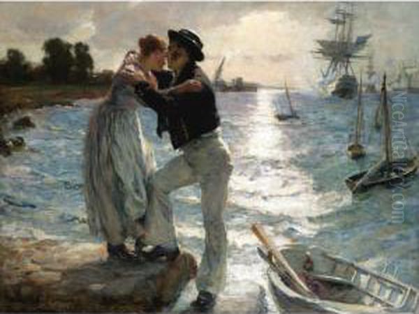 The Anchor's Weighed, Remember Me Oil Painting by William Christian Symons