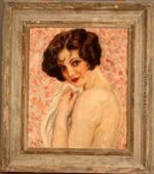 Portrait De Femme Au Dos Nue Oil Painting by Tancrede Synave