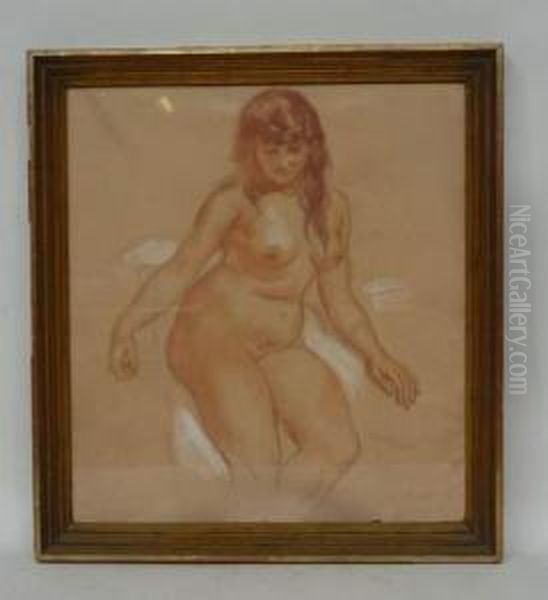  Jeune Femme Nue Au Bord De Son Lit  Oil Painting by Tancrede Synave