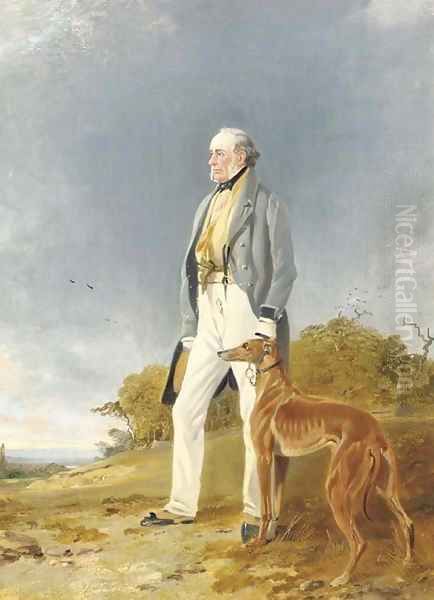 Mr. Geddes and his greyhound Glory Oil Painting by Richard Ansdell