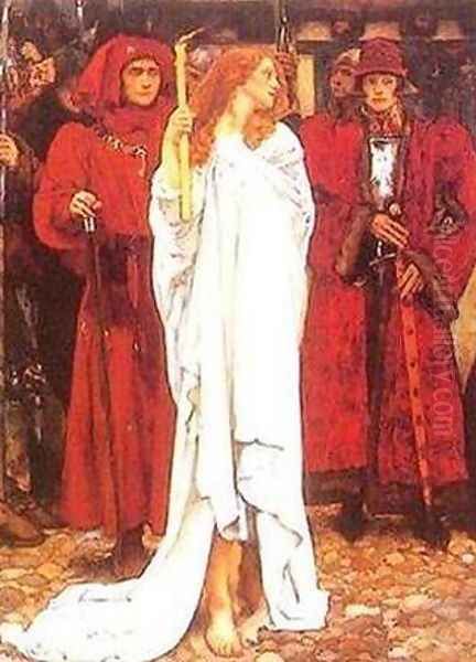 The Penance of Eleanor, Duchess of Gloucester (detail) Oil Painting by Edwin Austin Abbey