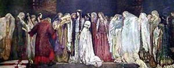 Castle of Maidens Oil Painting by Edwin Austin Abbey