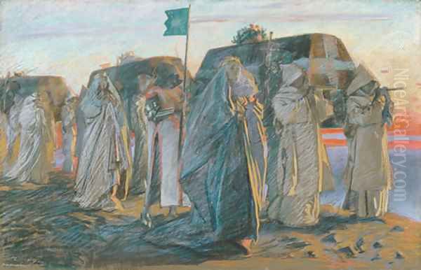 Dirge of the Three Queens 1895 Oil Painting by Edwin Austin Abbey