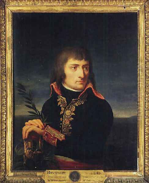 Portrait of Napoleon Bonaparte, his hands resting on the hilt of a sword, before a landscape Oil Painting by Andrea, the Elder Appiani