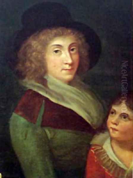 Giulia Beccaria e suo figlio Alessandro Manzoni bambino Oil Painting by Andrea, the Elder Appiani