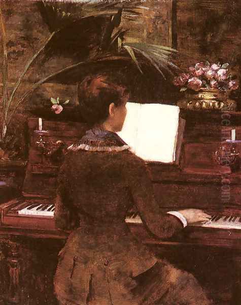 At the Piano Oil Painting by Louise Abbema