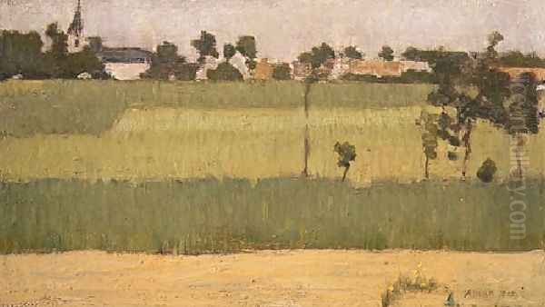 The Outskirts Of A Village Oil Painting by Edmond-Francois Aman-Jean