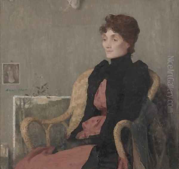 Portrait Of A Woman Oil Painting by Edmond-Francois Aman-Jean