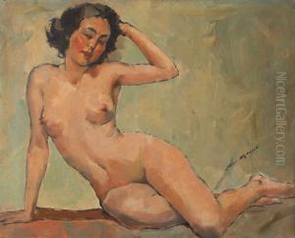 Nu De Femme Oil Painting by Seweryn Szrejer