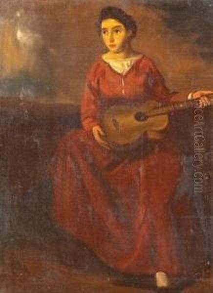 Leany Gitarral Oil Painting by Peter Szule