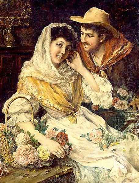 Courting Couple Oil Painting by Federico Andreotti