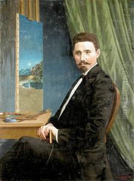 Autoportret, 1929 R. Oil Painting by Antonin Szymanski