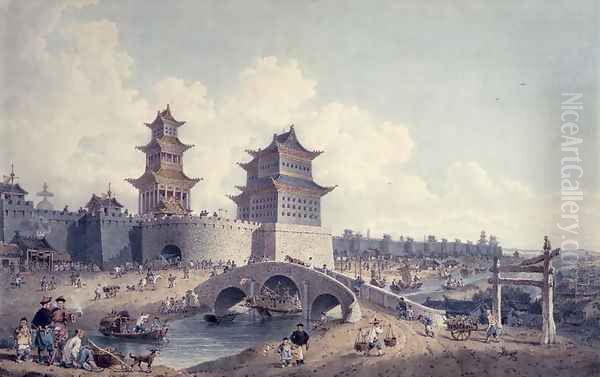 Pingze Men, the Western Gate of Beijing Oil Painting by William Alexander