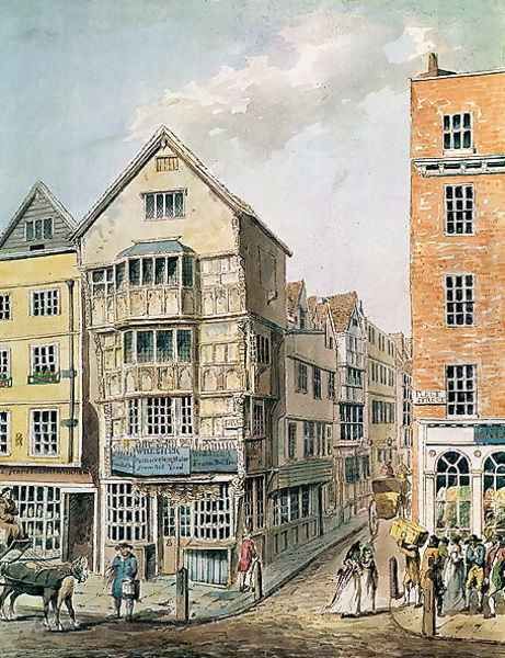 Corner of Fleet Street and Chancery Lane Oil Painting by William Alexander