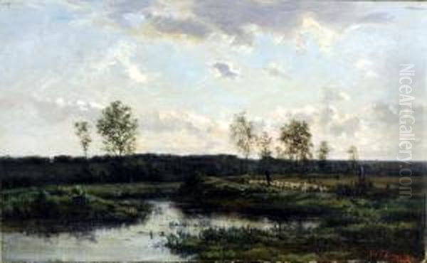 Paysage Avec Etang Oil Painting by Theodore T'Scharner