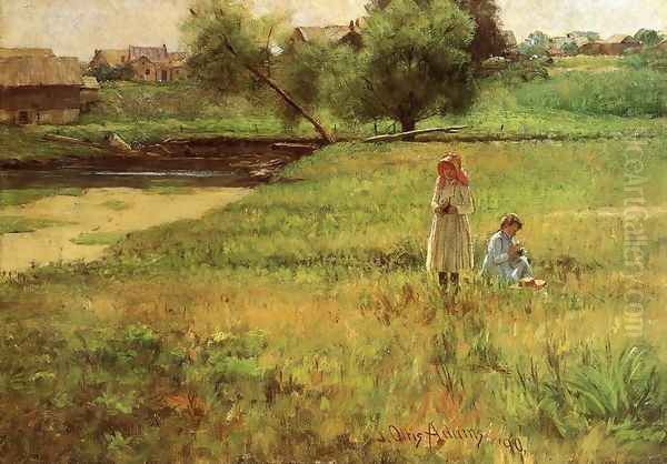 Summertime Oil Painting by John Ottis Adams