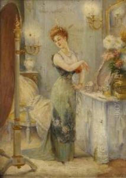 Elegante A La Toilette Oil Painting by Emile Tabary