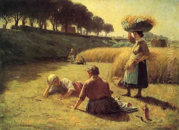 Gleaners at Rest Oil Painting by John Ottis Adams