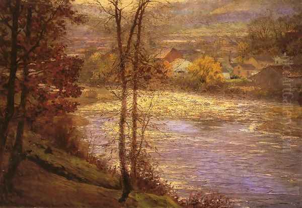 Morning on the Whitewater, Brookille, Indiana Oil Painting by John Ottis Adams