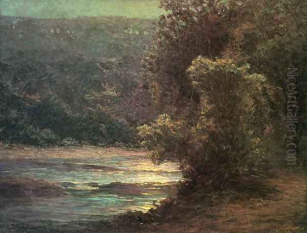 Moonlight on the Whitewater Oil Painting by John Ottis Adams