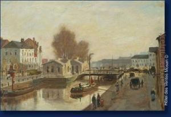 Ancien Canal De Charleroi Oil Painting by Jean-Francois Taelemans