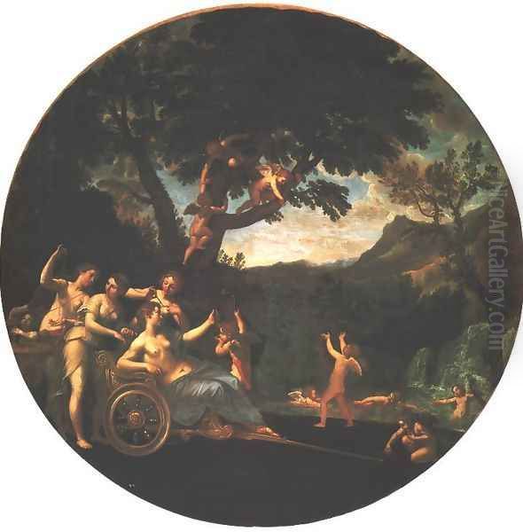 Venus at her Toilet Oil Painting by Francesco Albani