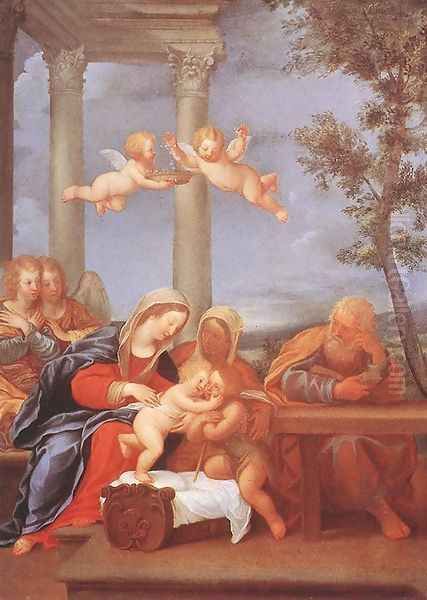 Holy Family 1630 Oil Painting by Francesco Albani