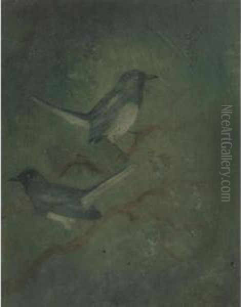 Birds Oil Painting by Abanindranath Tagore