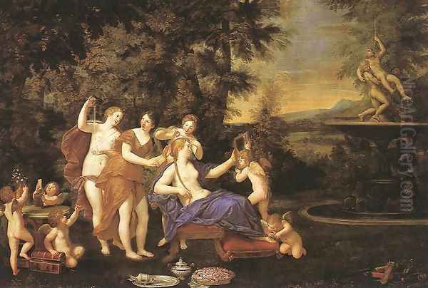 Venus Attended by Nymphs and Cupids Oil Painting by Francesco Albani