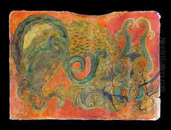 Untitled (dragon) Oil Painting by Rabindranath Tagore