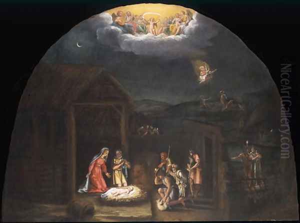 Landscape with the Adoration of the Shepherds Oil Painting by Francesco Albani