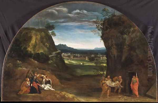 Landscape with the Deposition of Christ Oil Painting by Francesco Albani