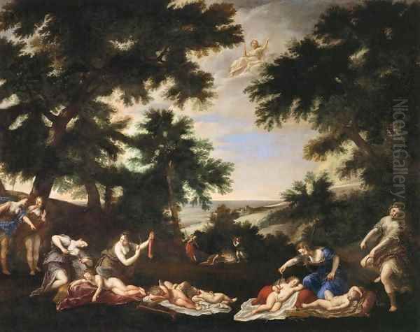 The Cupids Disarmed Oil Painting by Francesco Albani