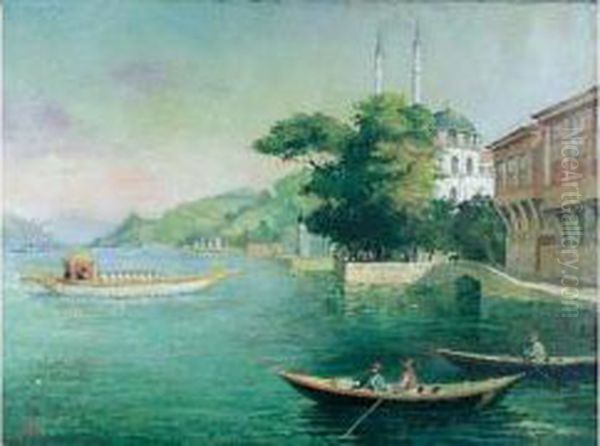 Vue Du Bosphore Oil Painting by Diyarbakirli Tahsin