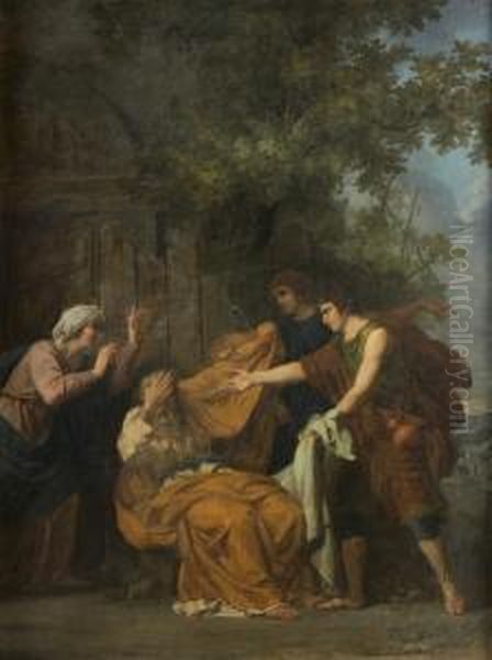 Les Freres De Joseph Apportant A Leur Pere Sa Tunique Ensanglantee Oil Painting by Jean-Joseph Taillasson