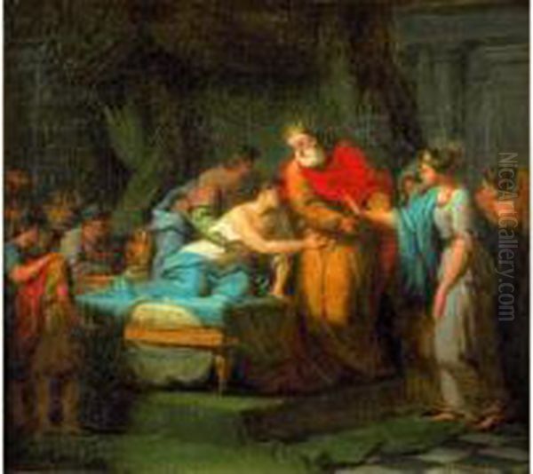 La Maladie D'antiochus Oil Painting by Jean-Joseph Taillasson