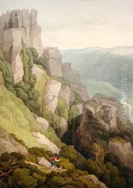 Morwell Rocks Oil Painting by John White Abbott