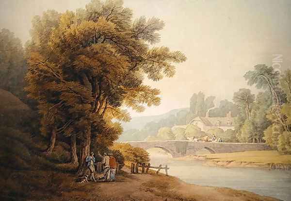 Dunsford Bridge Oil Painting by John White Abbott