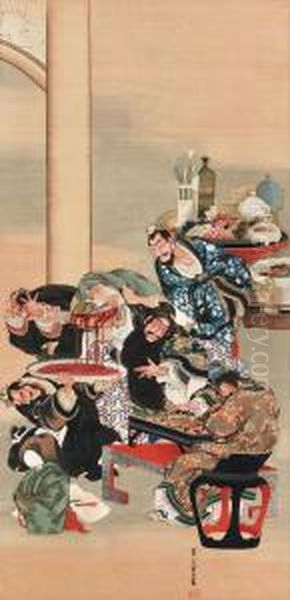 Operating On Guanyu's Arm Oil Painting by Katsushika Ii Taito