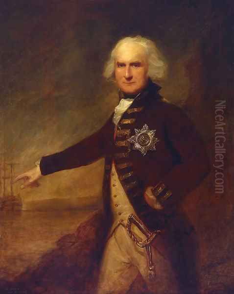 Admiral Alexander Hood, 1727-1814, 1st Viscount Bridport Oil Painting by Lemuel-Francis Abbott