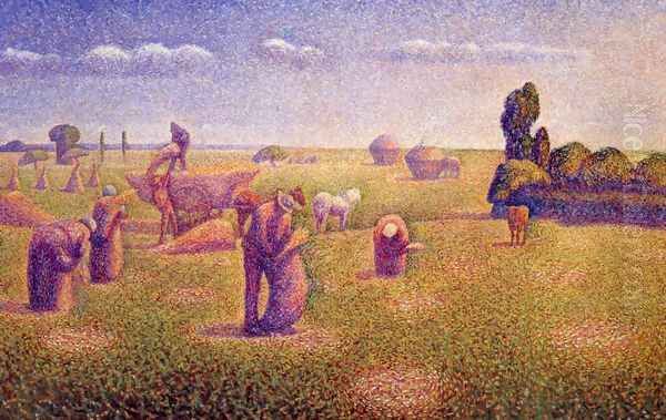 The Harvesters Oil Painting by Charles Angrand