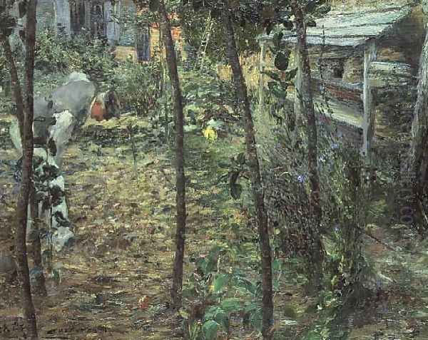 In the Garden, 1885 Oil Painting by Charles Angrand