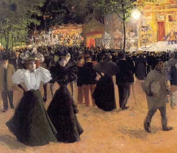 La Fête Forain, Place Pigalle Oil Painting by Louis Abel-Truchet