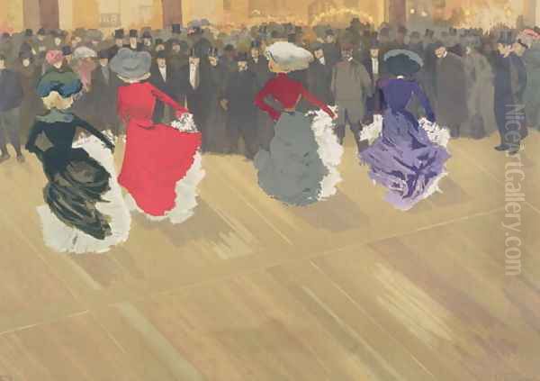 Women Dancing the Can-Can Oil Painting by Louis Abel-Truchet