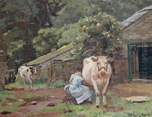 The Milkmaid Oil Painting by Algernon Talmage